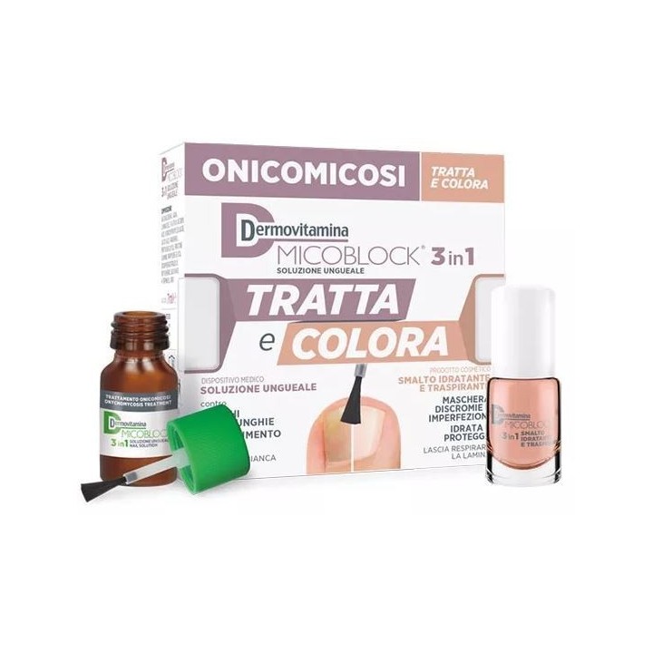 Dermovitamina Micoblock Soluzione Ungueale 7ml+Smalto Idratante Traspirante 5ml