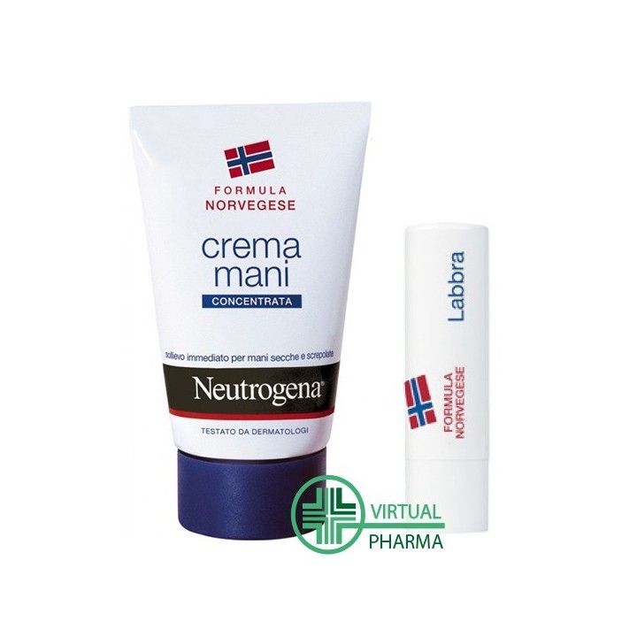 Neutrogena Crema Mani Concentrata 75 ml + Neutrogena Stick Labbra 4,8 g