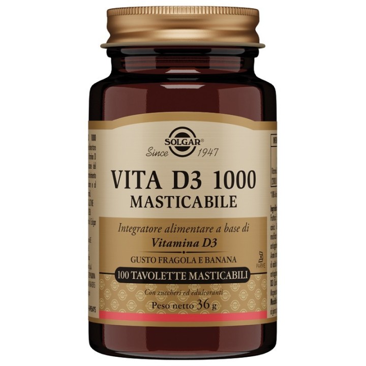 Solgar Vita D3 1000 100 tavolette masticabili