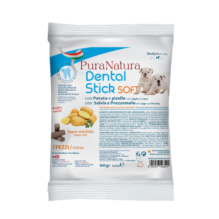 Pura Natura Dental Stick Grain Free Medium per Cani da 10 a 25 Kg