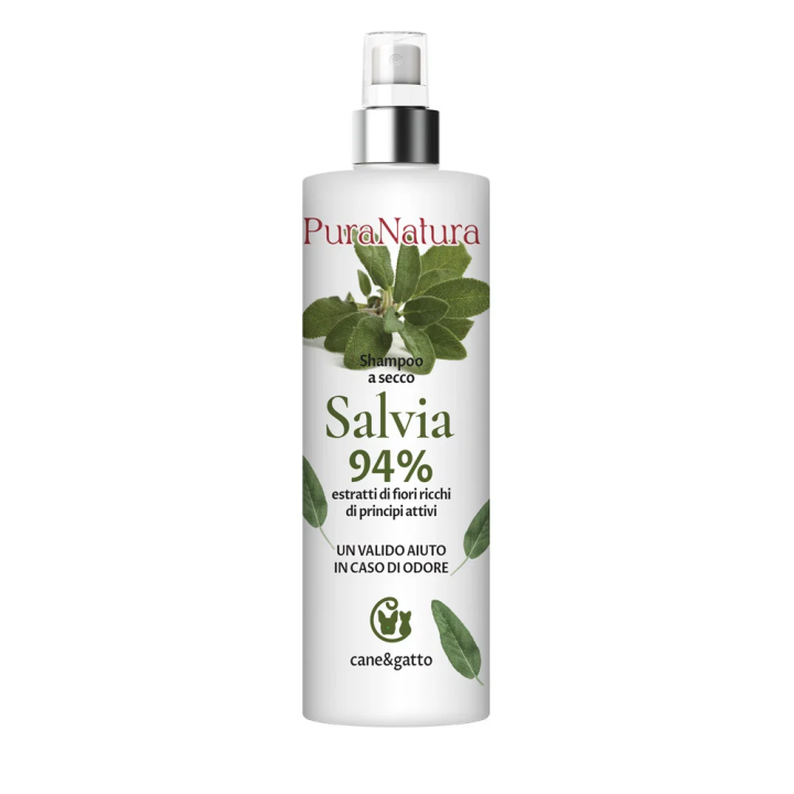 SHAMPOO SECCO PER CANI E GATTI ALLA SALVIA OFFICINALE